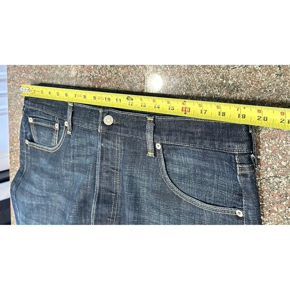 Levi's 501 Men's W38 L 31 'Dark Wash Rigid Straight ‎ Denim Jeans Button Fly